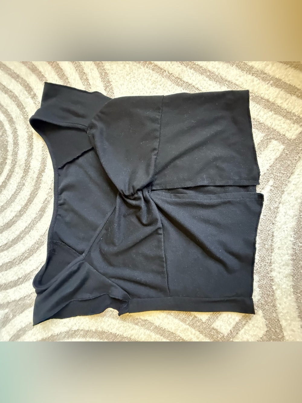 Black Twist-Front Crop Top